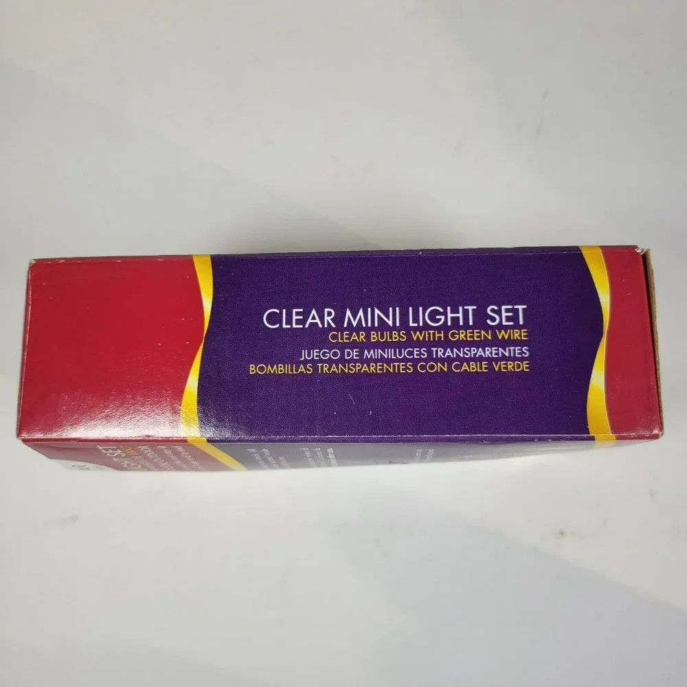 Walmart 100ct Mini String Lights NEW Clear White Bulb / Green Wire 24ft